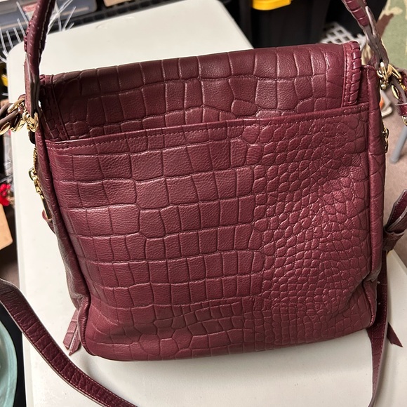 Aimee Kestenberg All For Love Convertible Leather Shoulder Bag True Plum Croco - Picture 4 of 14
